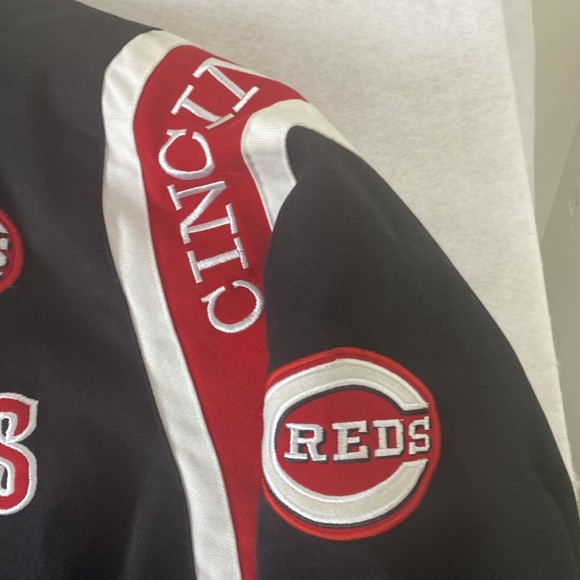 Vintage JH Design Cincinnati Reds  MLB Heavy Cotton Twill Jacket 3XL EUC BLACK - Picture 5 of 16